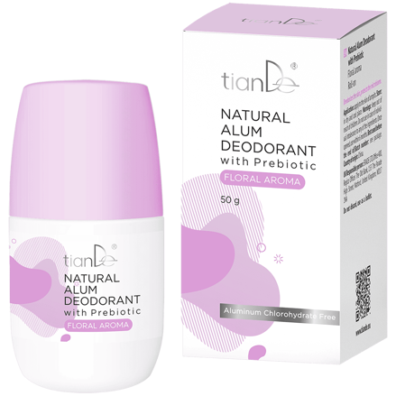 Prírodný dezodorant s kamencom s prebiotickou kvetinovou arómou
